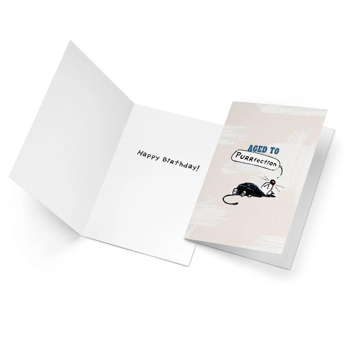 ‘Aged to Purrfection’ Birthday Card - Image 3