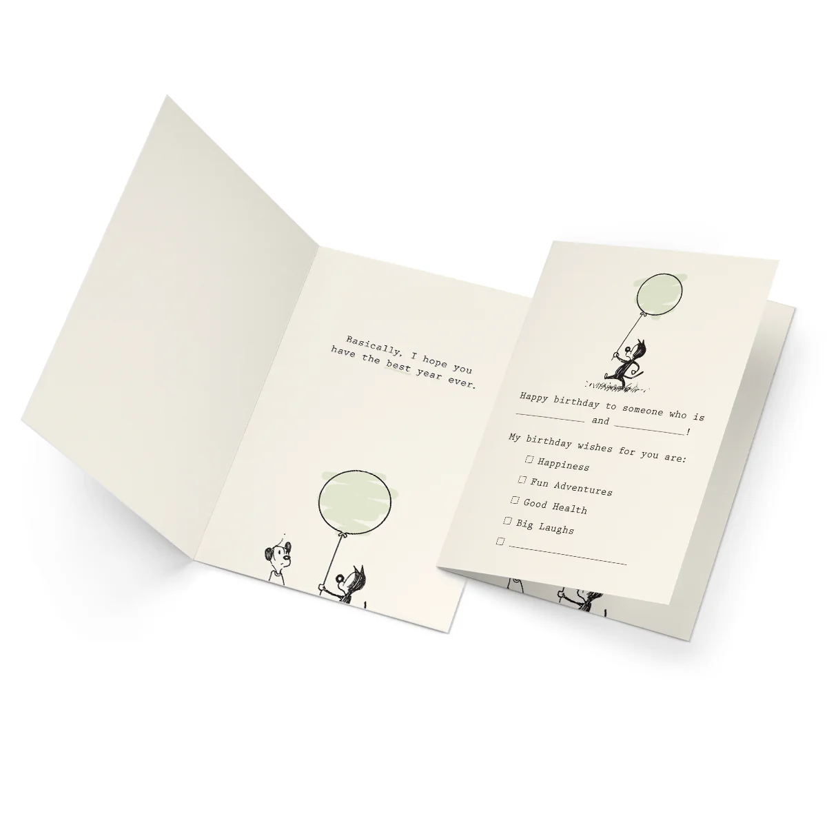'Birthday Wishes' Fill-in-the-Blank Card - Image 3