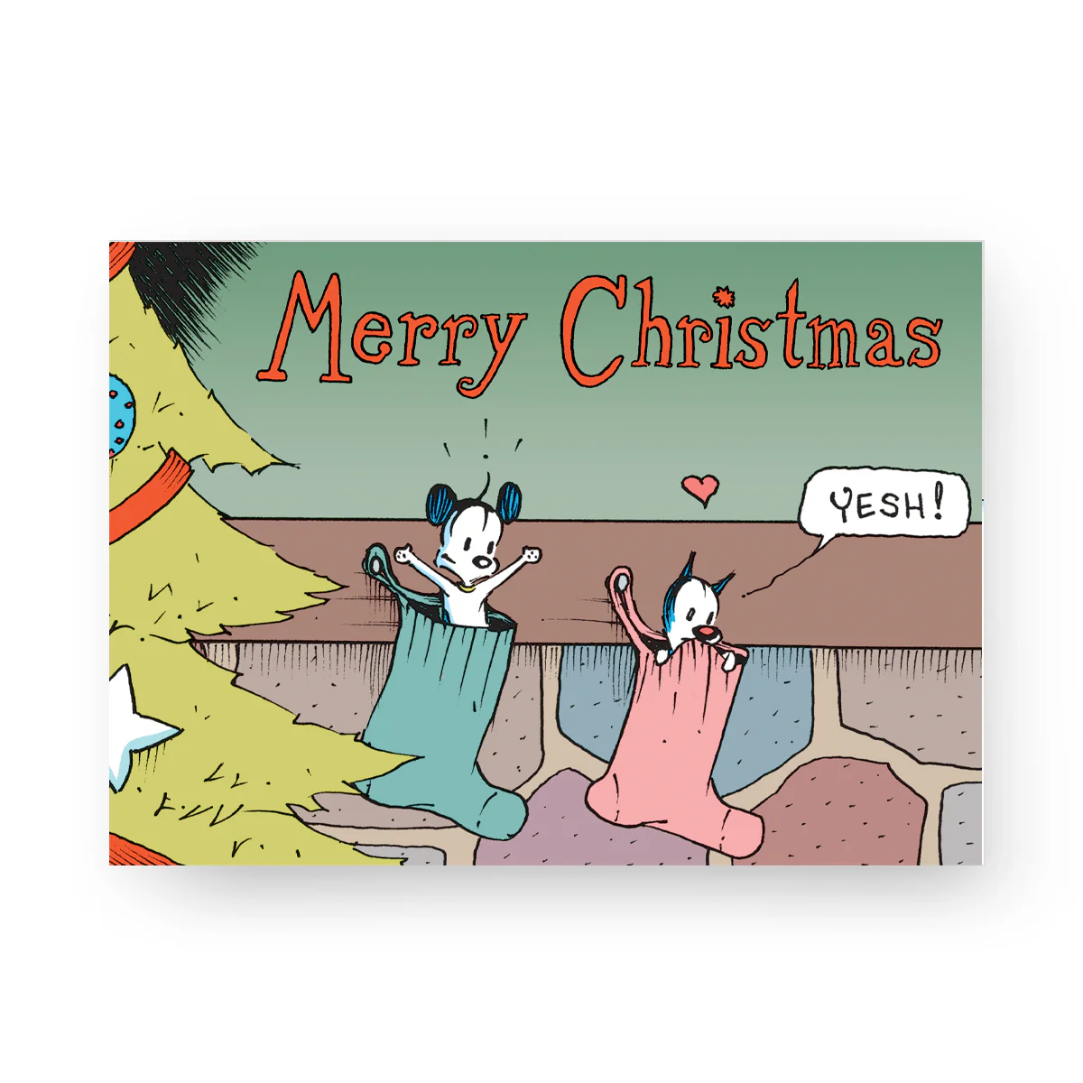 'Christmas Stockings' Greeting Card