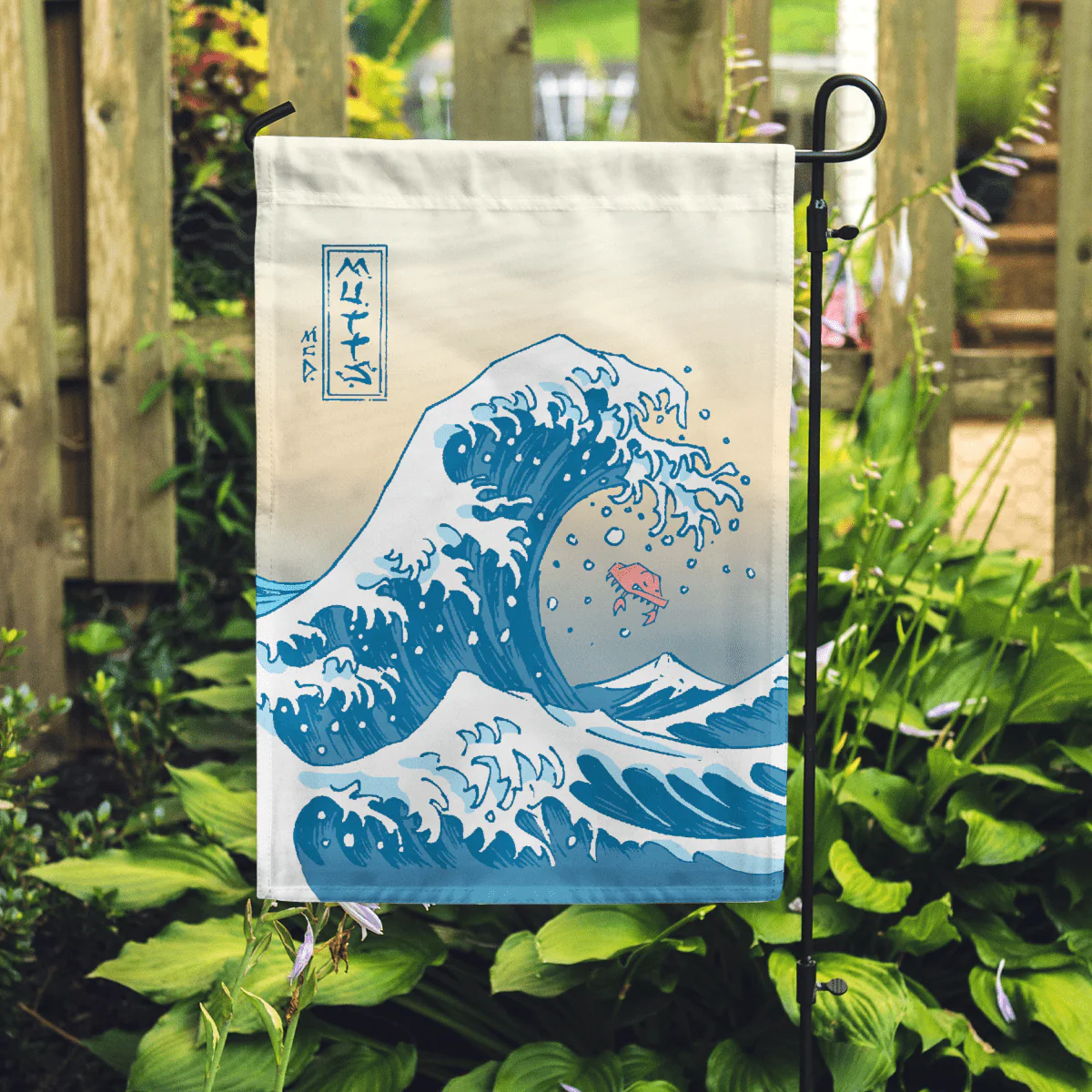 'Crabby Under the Wave' Garden Flag