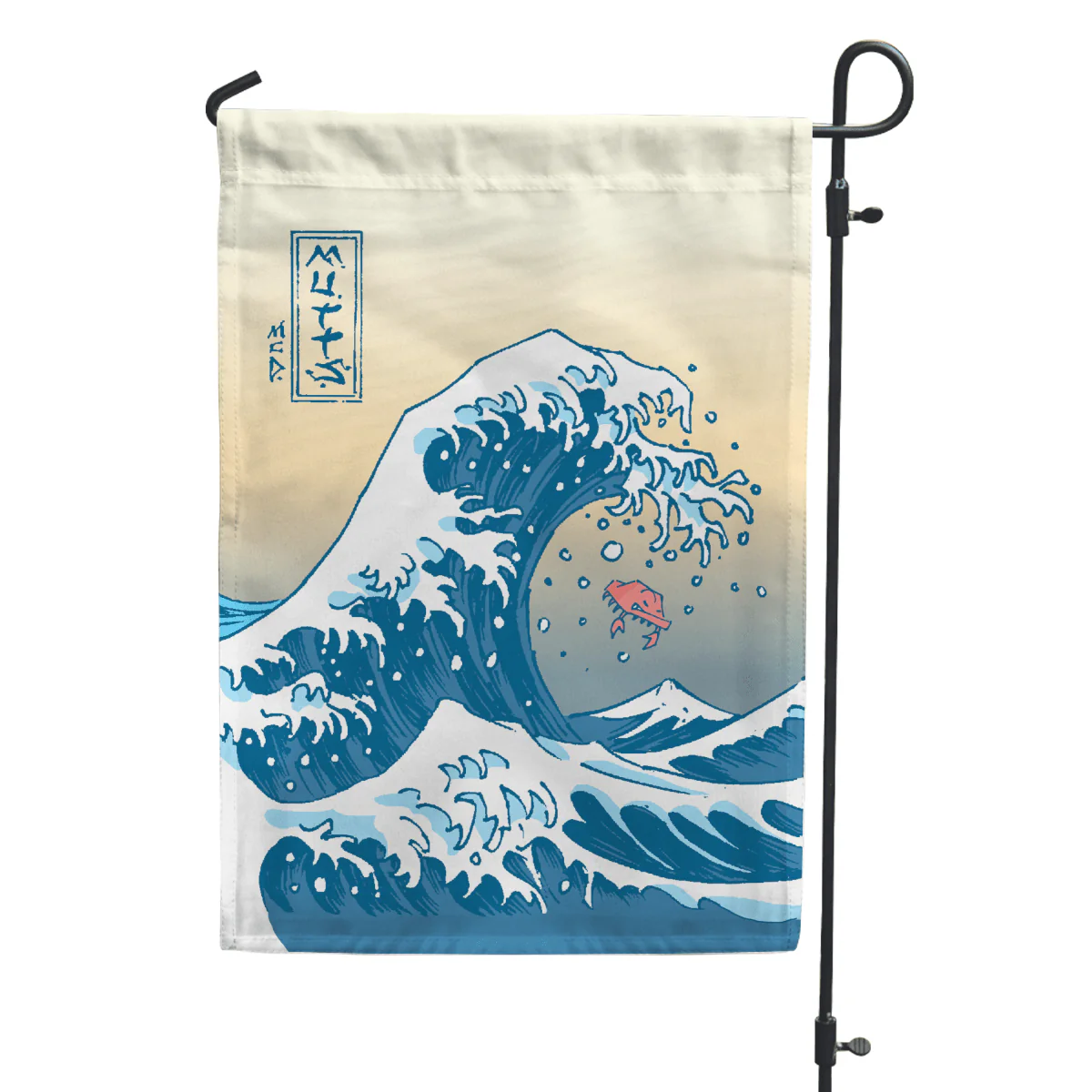 'Crabby Under the Wave' Garden Flag - Image 2