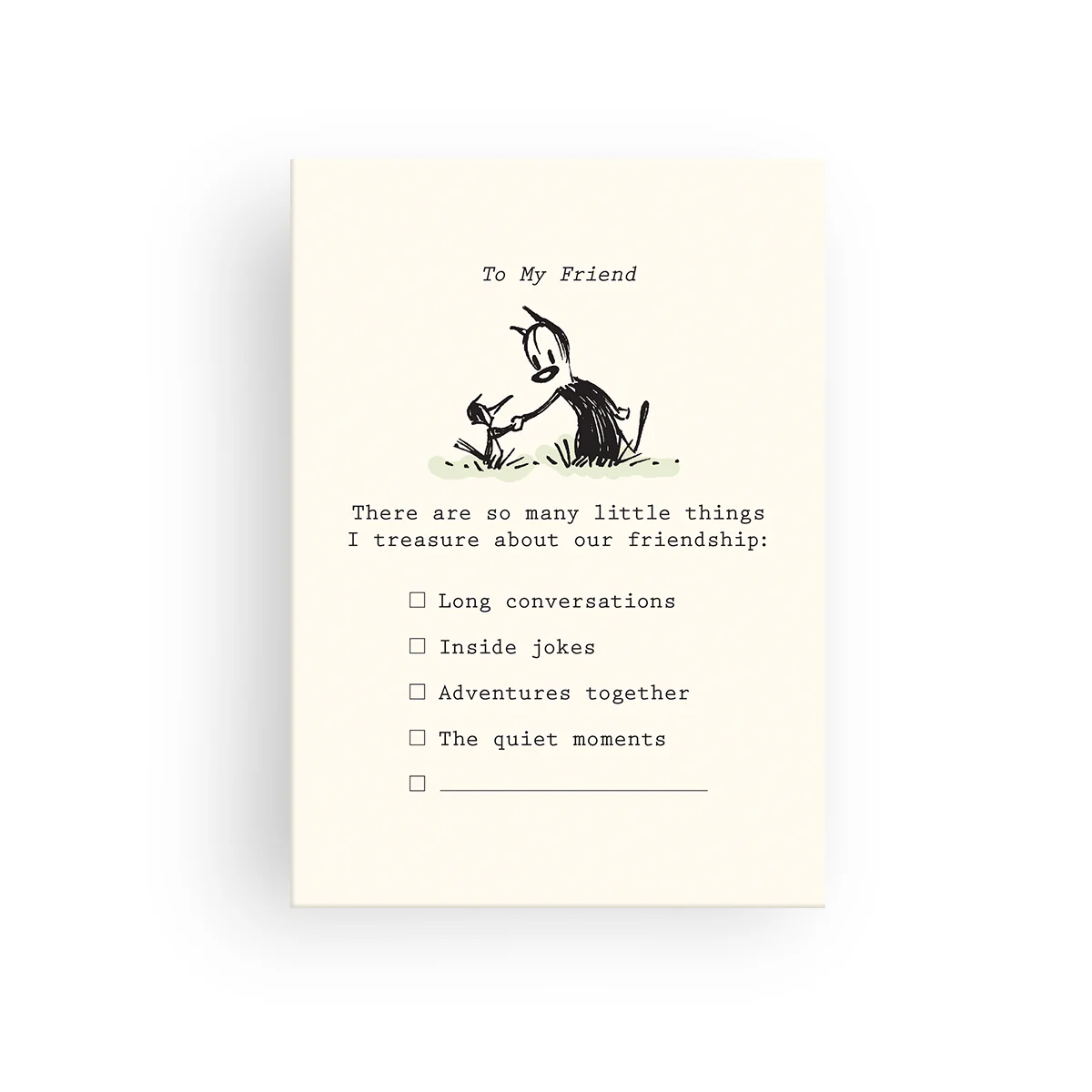 ‘Friendship Treasures’ Fill-in-the-Blank Card