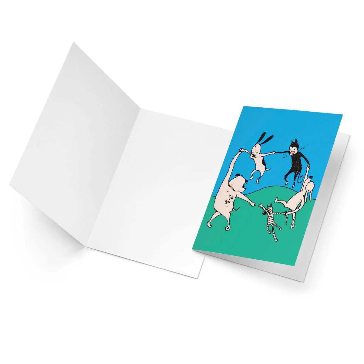 'Furry Dance' Title Panel Greeting Card - Image 2