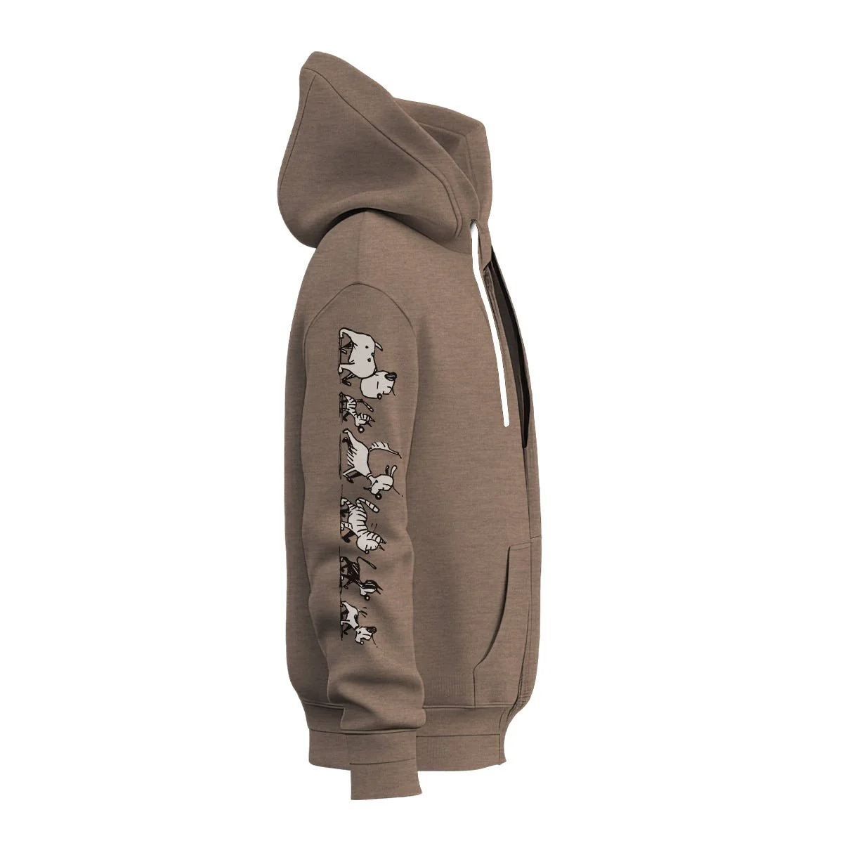 'Walking with MUTTS' Brown Zip Hoodie - Image 3